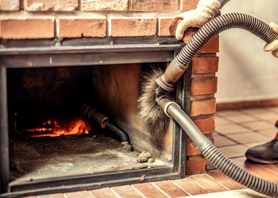 Chimney sweep at work near Texas City, TX