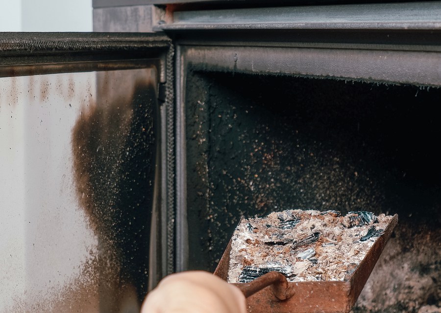 Chimney sweep at work near Easthampton, MA