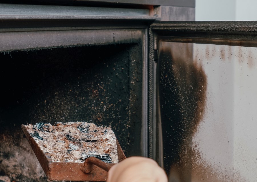 Chimney sweep at work near Warminster, PA