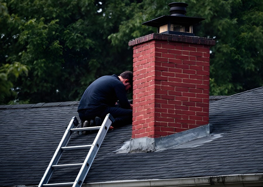 Rooftop chimney repair in Baytown, TX