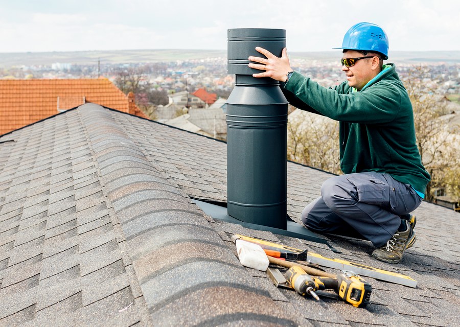 Rooftop chimney repair in Billerica, MA