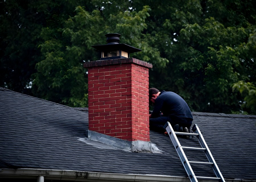 Rooftop chimney repair in Canton, MA