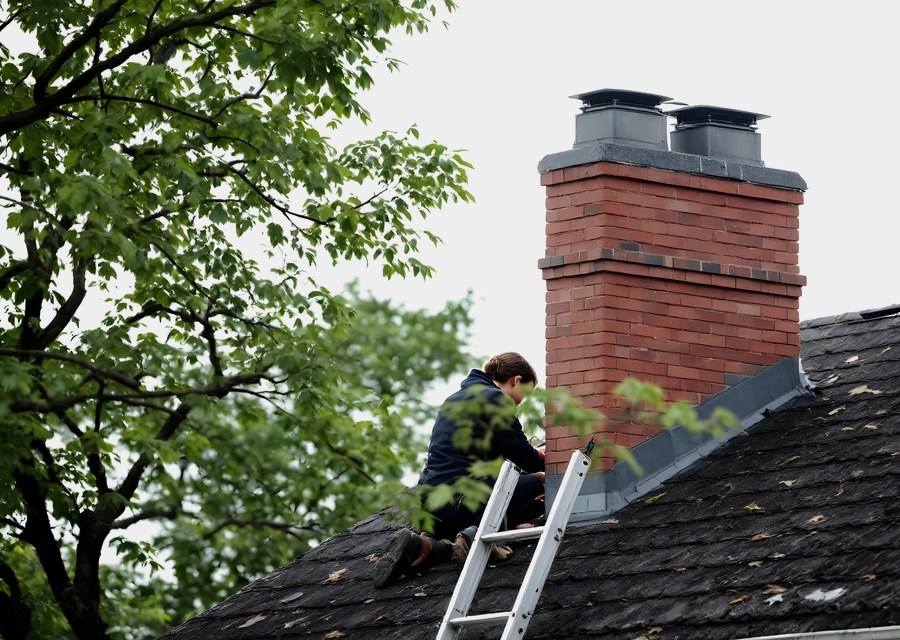 Rooftop chimney repair in Georgetown, TX