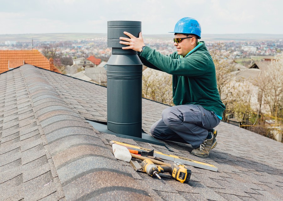 Rooftop chimney repair in Sutton, MA