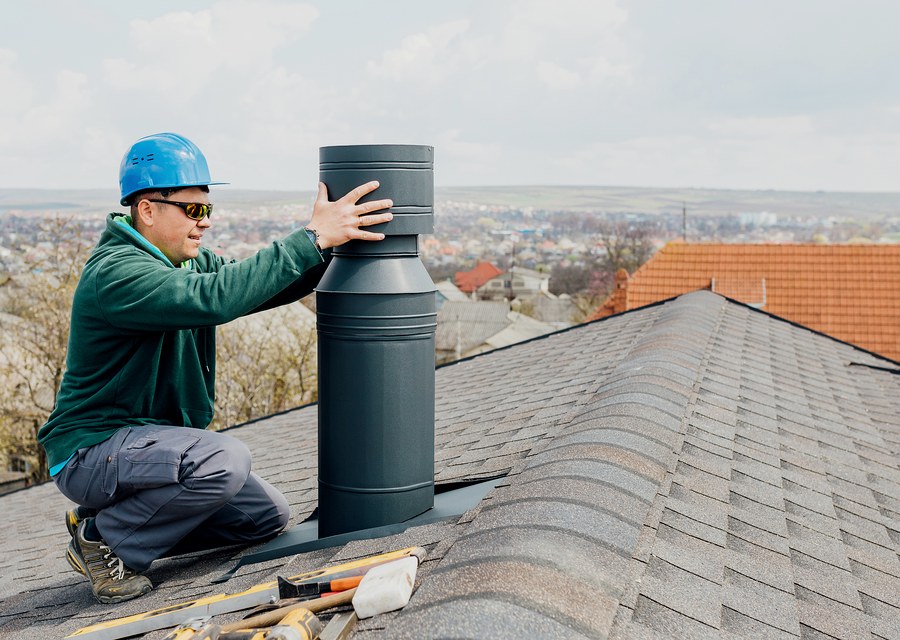 Rooftop chimney repair in Terrell, TX