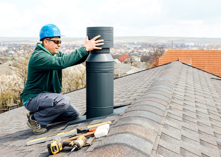Rooftop chimney repair in Richmond, TX