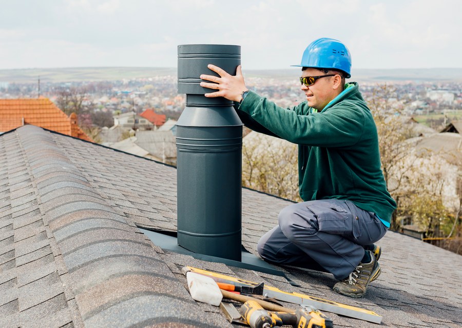 Rooftop chimney repair in Colleyville, TX