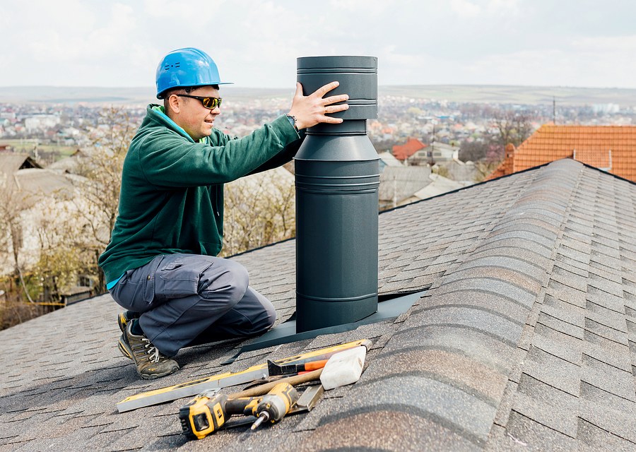 Rooftop chimney repair in North Richland Hills, TX