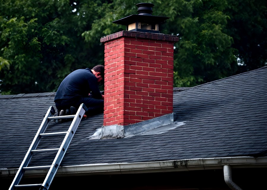Rooftop chimney repair in Fresno, TX