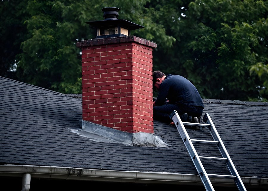 Rooftop chimney repair in Coppell, TX