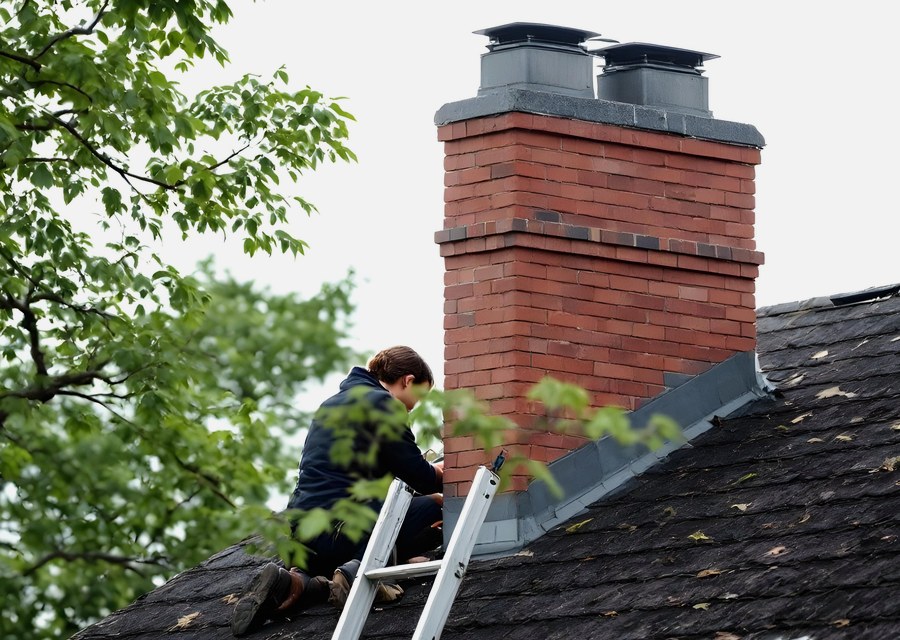 Rooftop chimney repair in West Stockbridge, MA