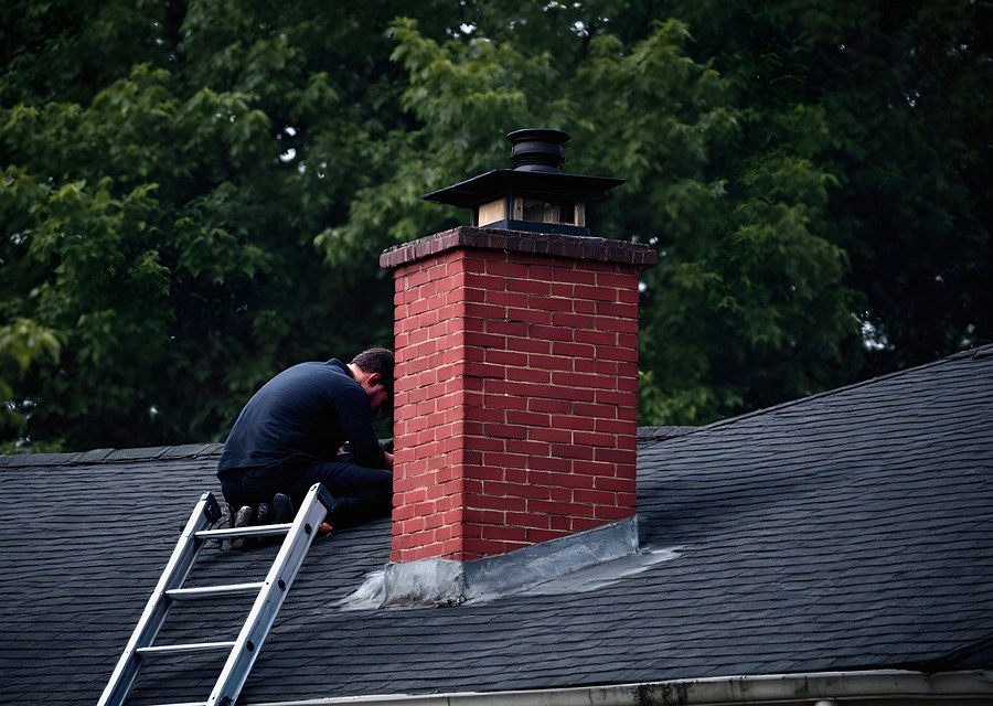 Rooftop chimney repair in Lewisville, TX