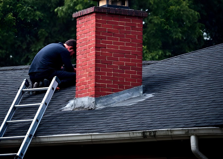 Rooftop chimney repair in Sweeny, TX