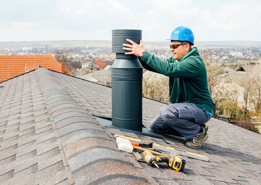 Rooftop chimney repair in Pilot Point, TX