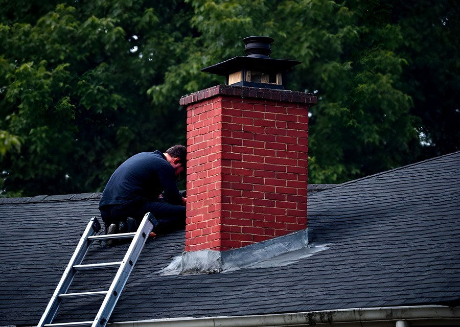 Rooftop chimney repair in Willis, TX