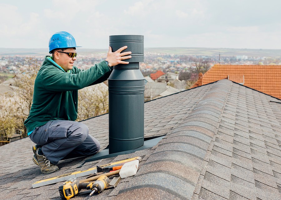 Rooftop chimney repair in Shirley, MA
