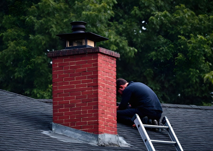 Rooftop chimney repair in Dripping Springs, TX