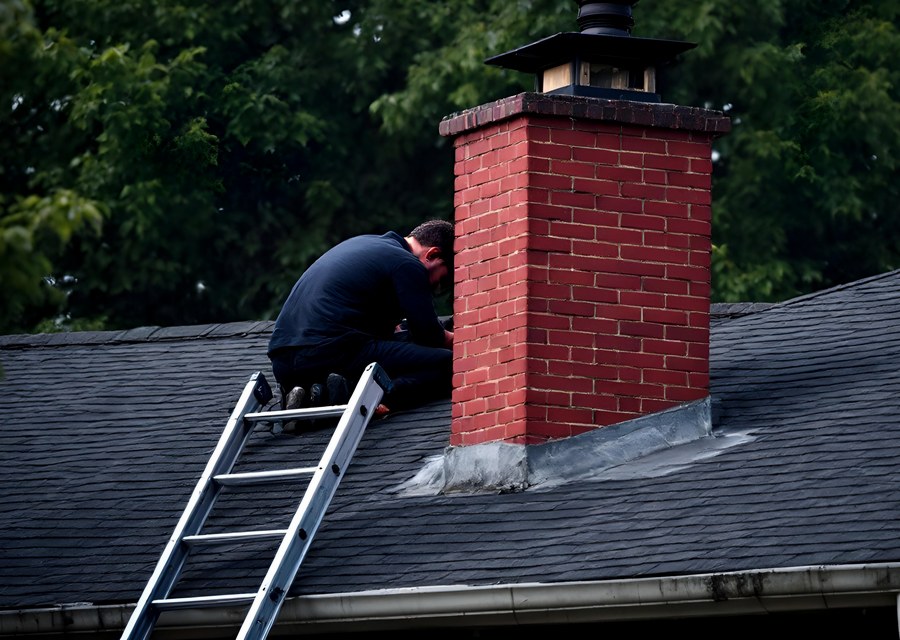 Rooftop chimney repair in Carlisle, MA