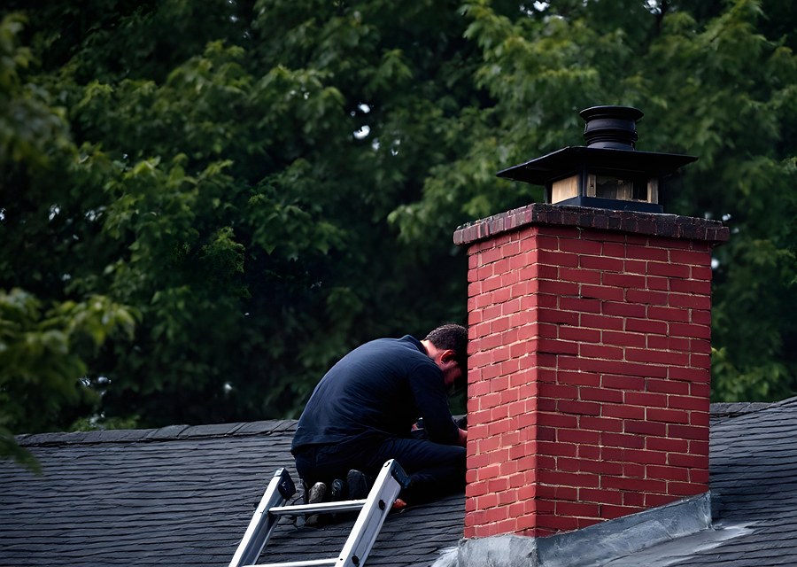Rooftop chimney repair in Medfield, MA