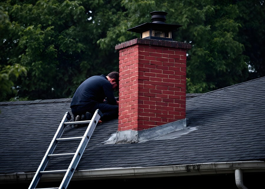 Rooftop chimney repair in West Brookfield, MA
