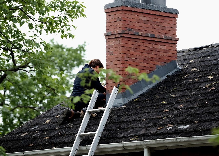 Rooftop chimney repair in Melissa, TX