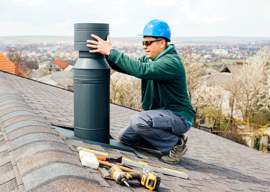 Rooftop chimney repair in Clute, TX
