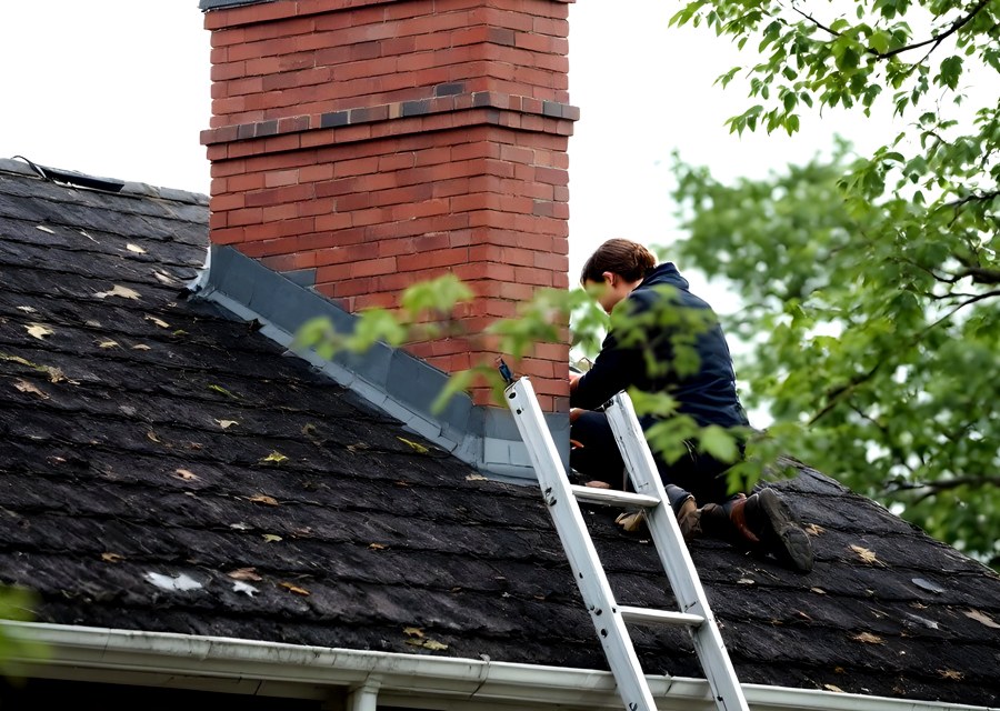 Rooftop chimney repair in Bellingham, MA
