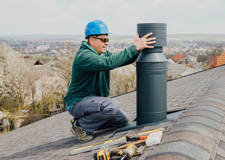 Rooftop chimney repair in Littleton, MA