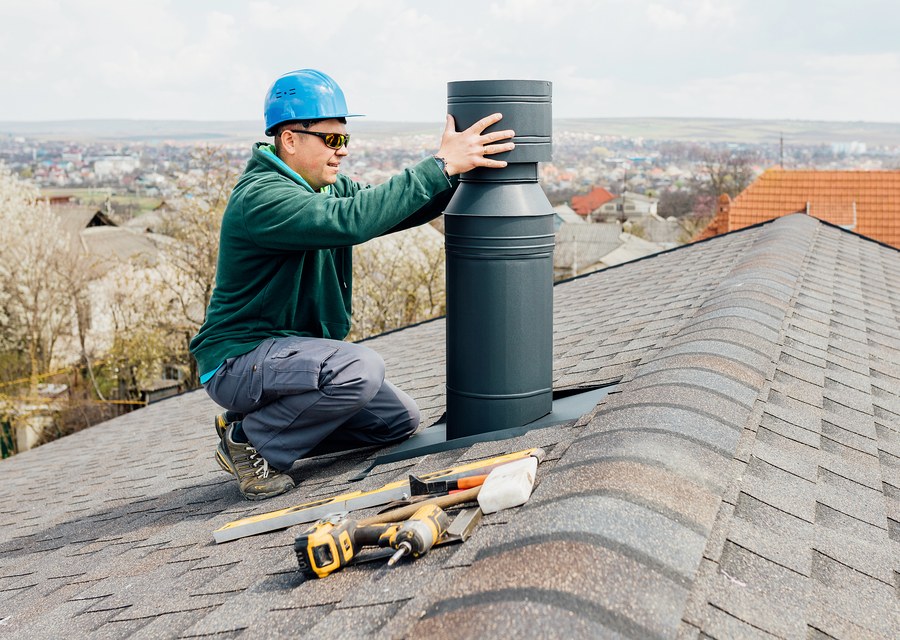 Rooftop chimney repair in Belchertown, MA