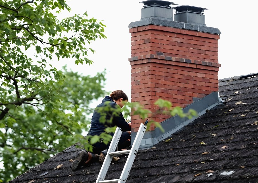Rooftop chimney repair in New Braunfels, TX