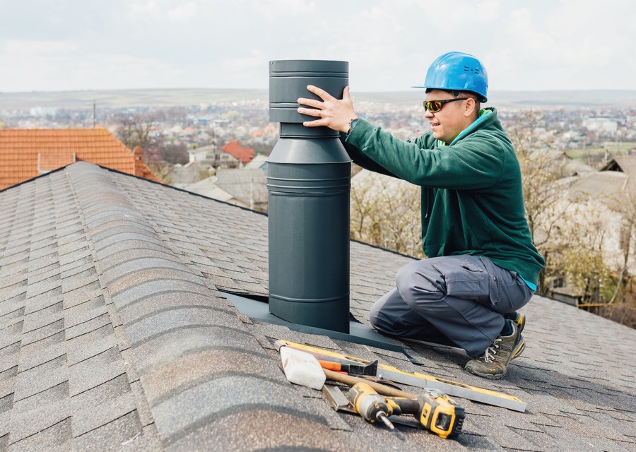 Rooftop chimney repair in Mineral Wells, TX