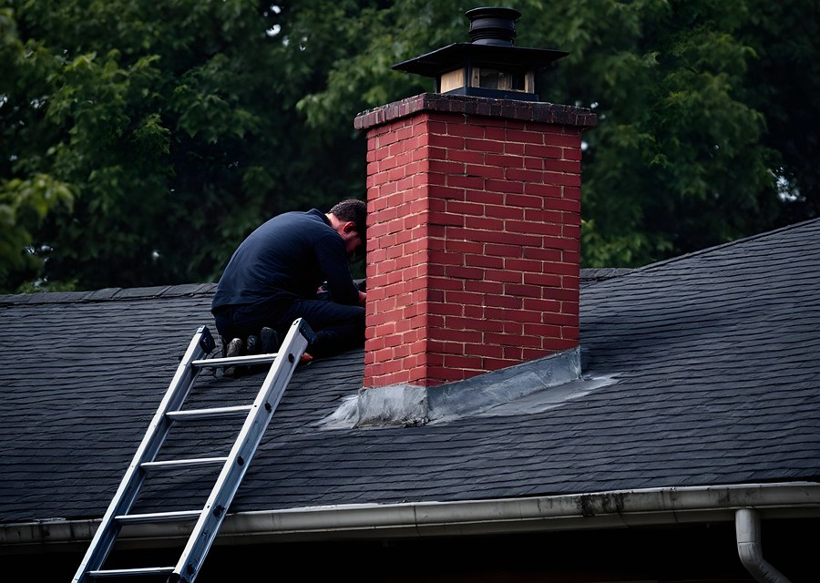Rooftop chimney repair in Holliston, MA