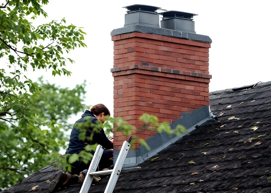 Rooftop chimney repair in Pearland, TX