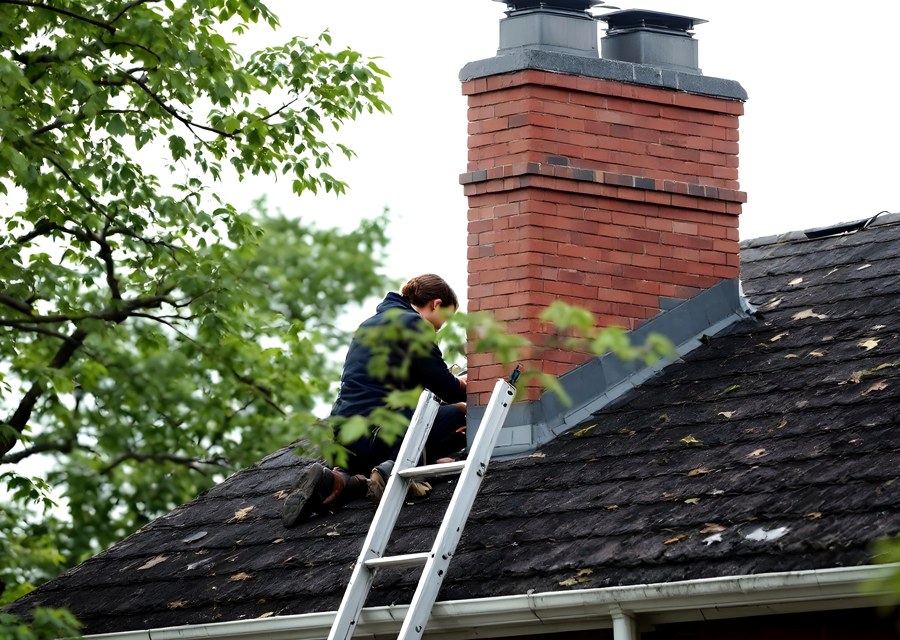 Rooftop chimney repair in Danvers, MA