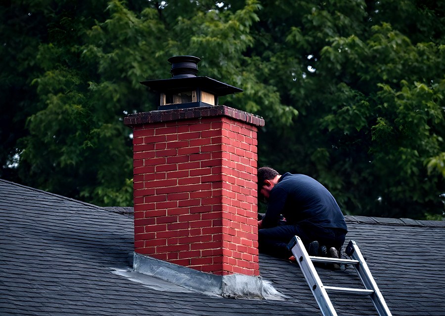 Rooftop chimney repair in Lowell, MA