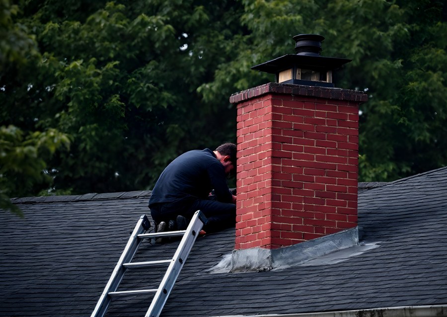 Rooftop chimney repair in Warminster, PA