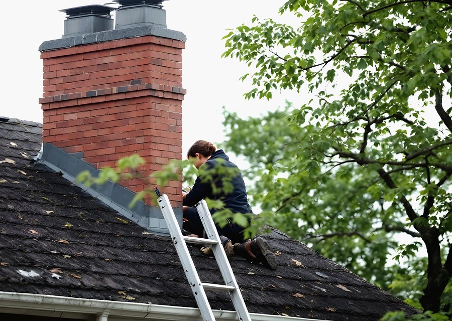 Rooftop chimney repair in Pittsfield, MA