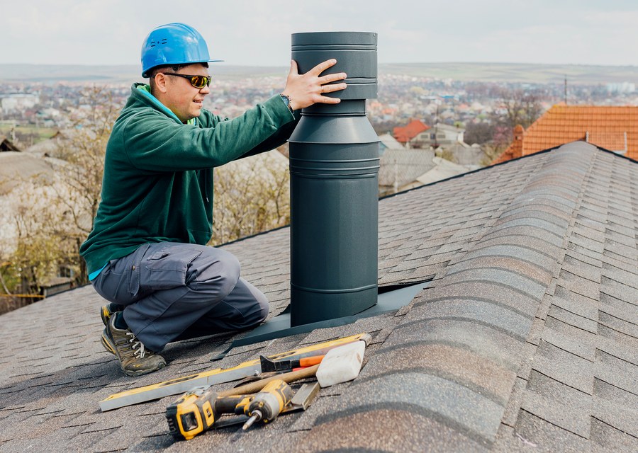 Rooftop chimney repair in Thrall, TX
