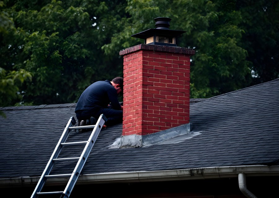 Rooftop chimney repair in Amesbury, MA