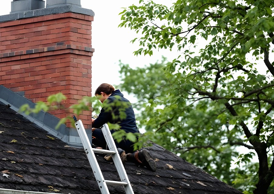 Rooftop chimney repair in Horseshoe Bay, TX