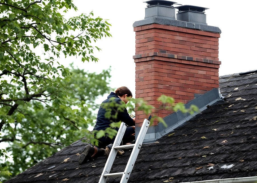 Rooftop chimney repair in Warwick, PA