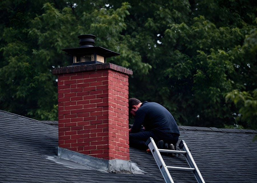 Rooftop chimney repair in Blooming Grove, TX