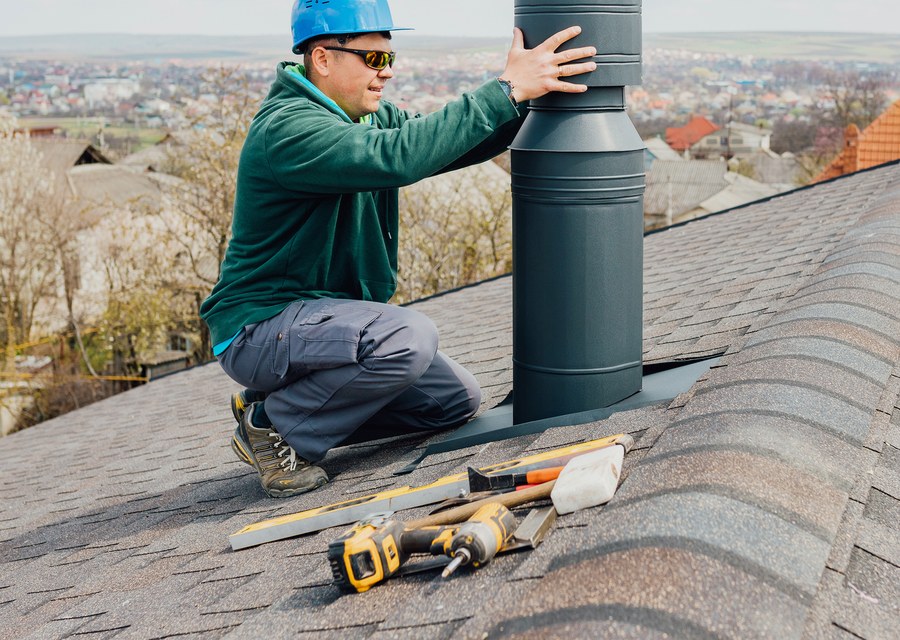 Rooftop chimney repair in Sudbury, MA