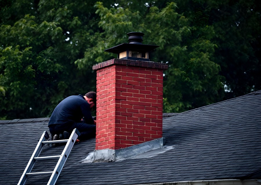 Rooftop chimney repair in Cedar Creek, TX