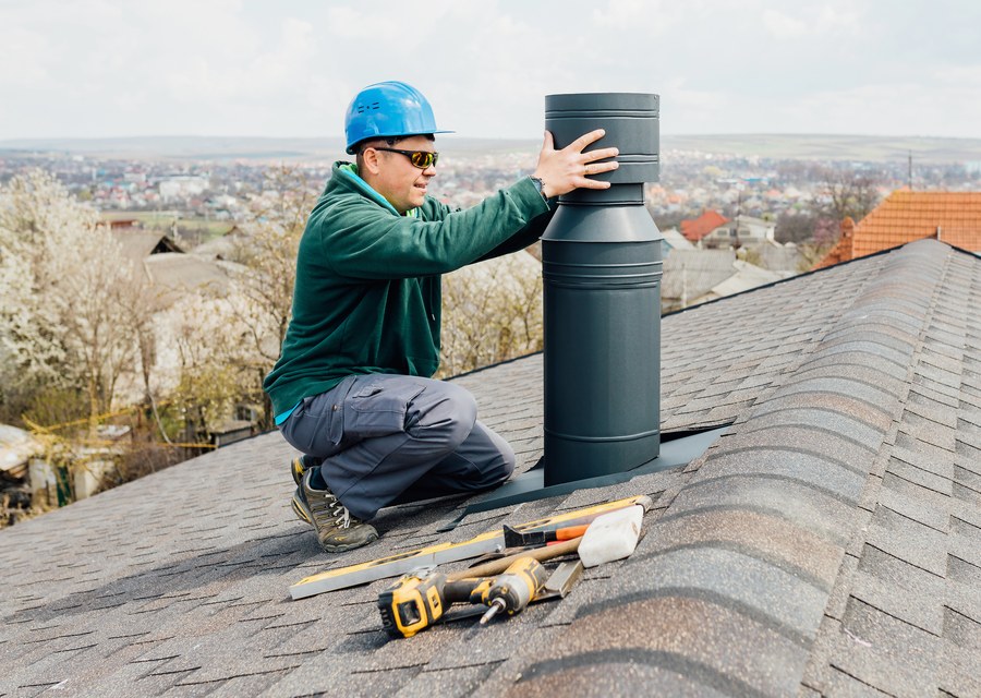Rooftop chimney repair in San Antonio, TX