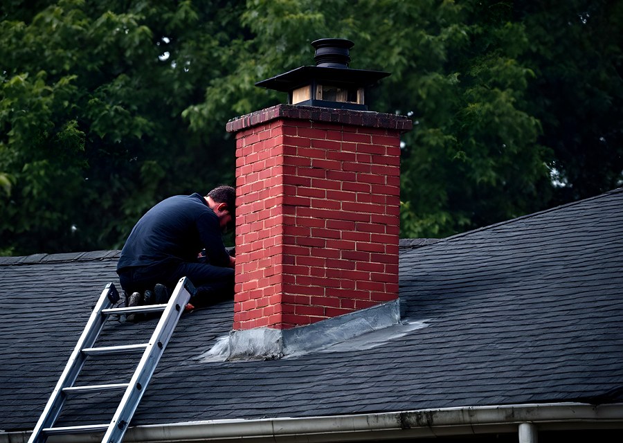 Rooftop chimney repair in Ashland, MA