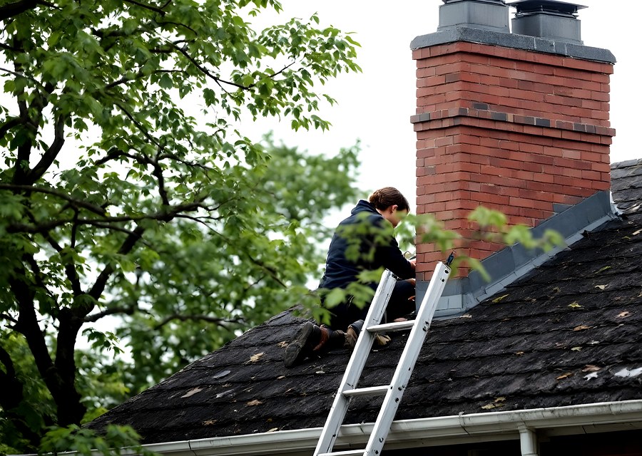 Rooftop chimney repair in Hitchcock, TX